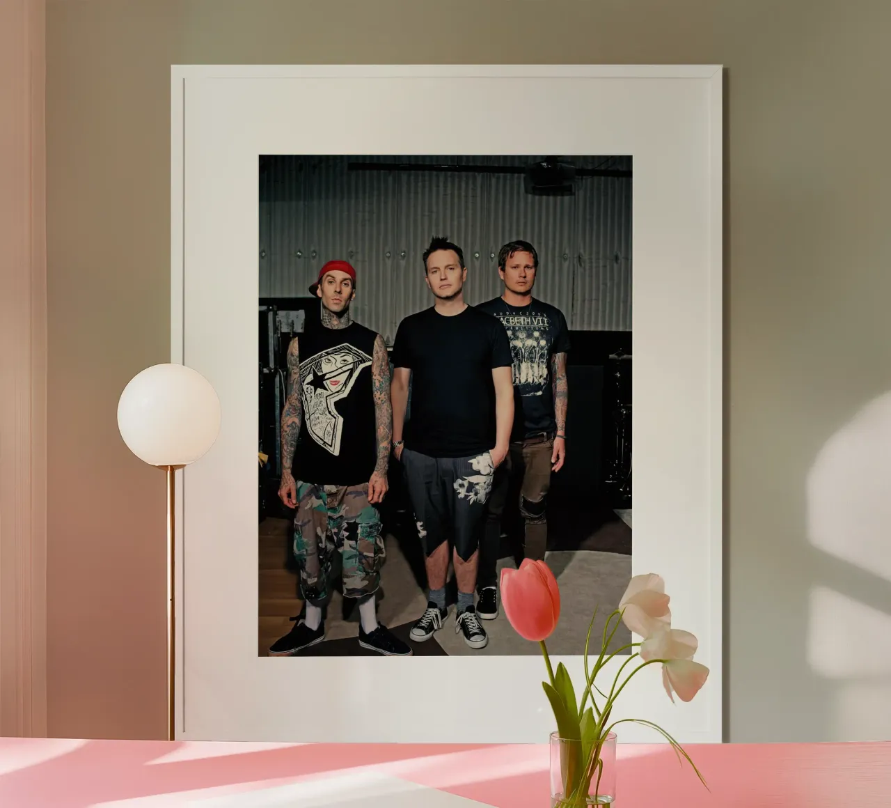 blink 182 poster con telaio in legno da Musadad Shop