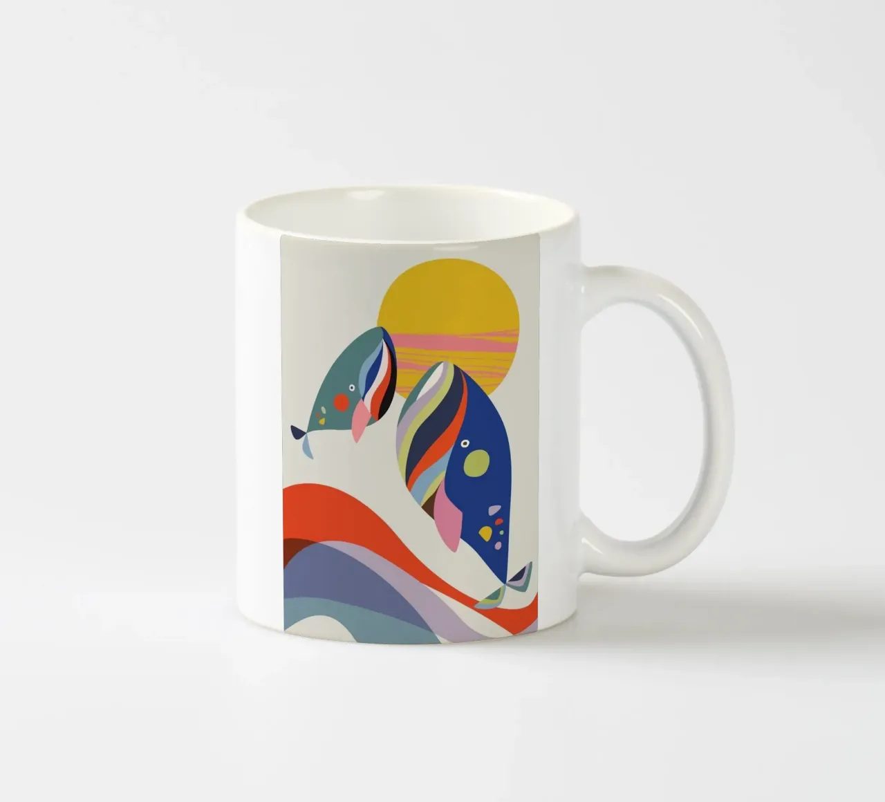 Due balene tazza in ceramica da cosmos studio