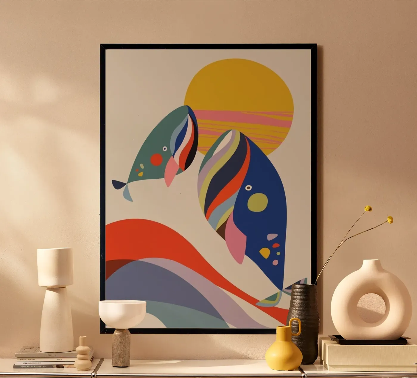 Two Whales poster by cosmos studio