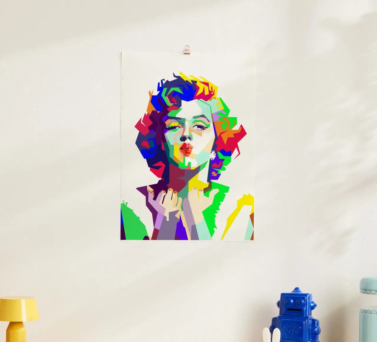Marilyn Monroe attrice famosa Pop Art poster con telaio in legno da Artkreator
