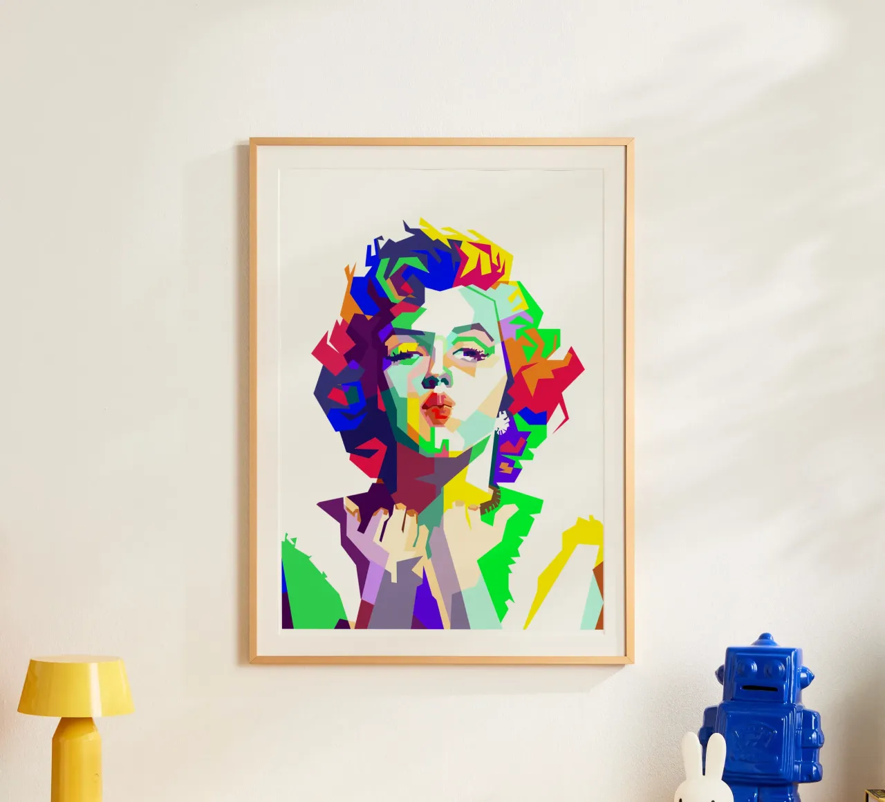 Marilyn Monroe attrice famosa Pop Art poster con telaio in legno da Artkreator