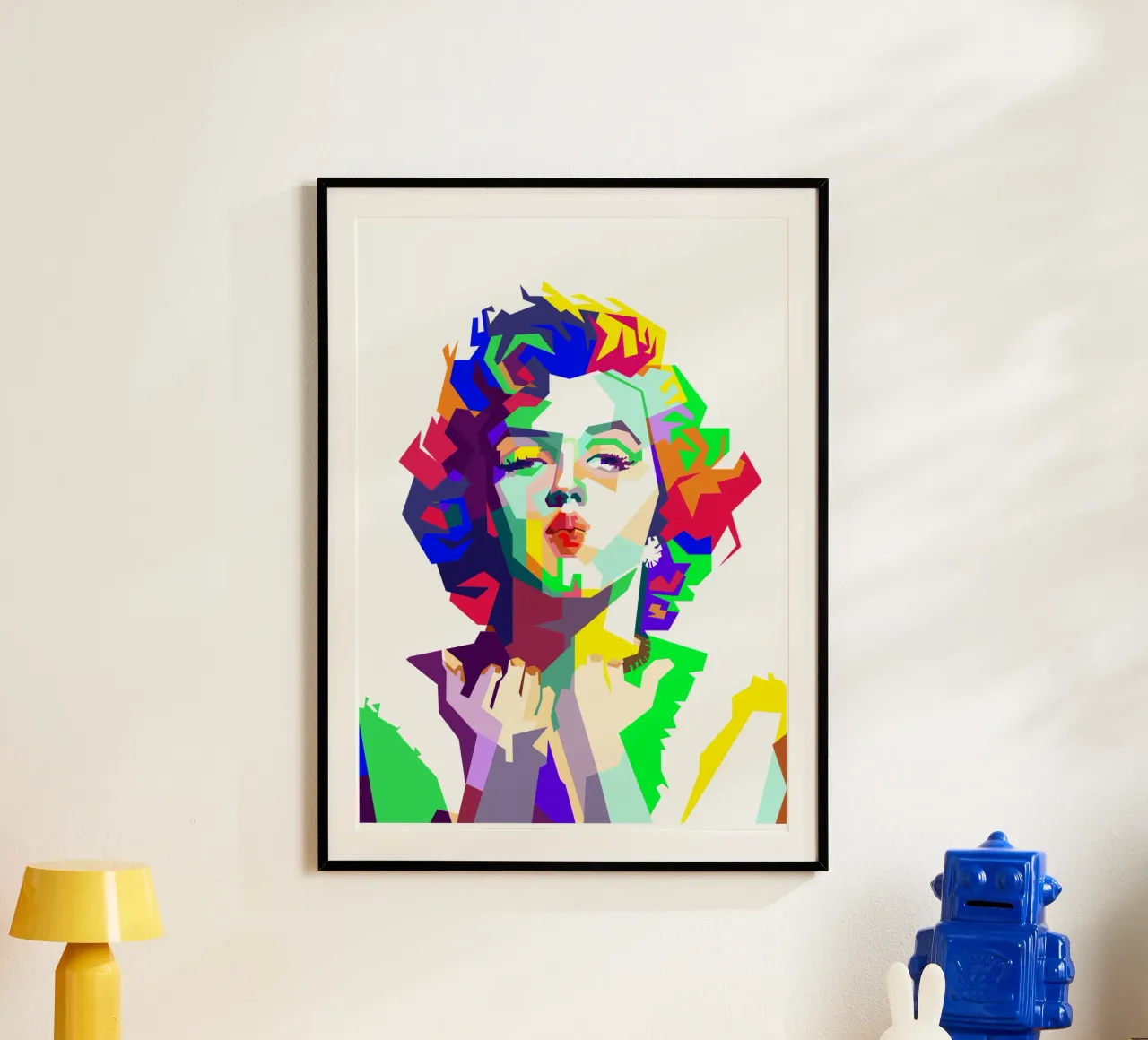 Marilyn Monroe attrice famosa Pop Art poster con telaio in legno da Artkreator