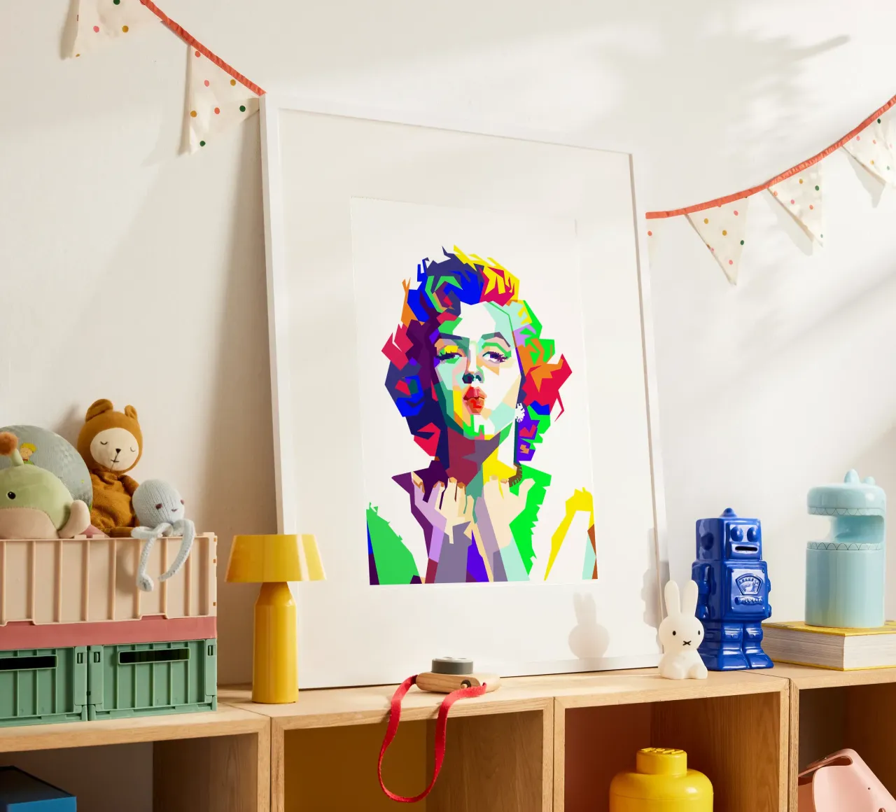 Marilyn Monroe attrice famosa Pop Art poster con telaio in legno da Artkreator