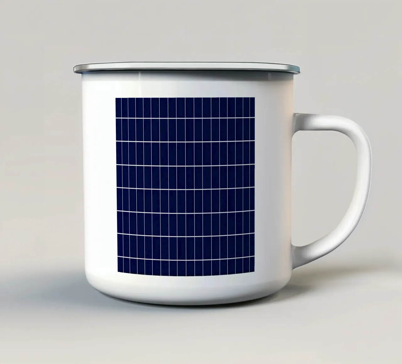 Griglia geometrica blu tazza in smalto da Little Dean