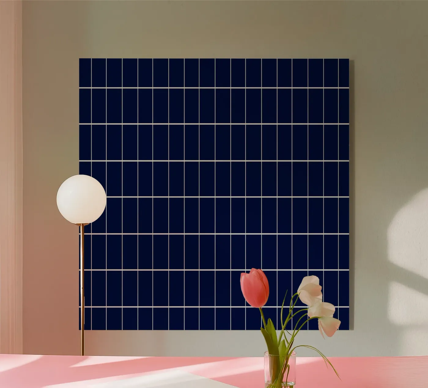 Griglia geometrica blu plexiglass da Little Dean