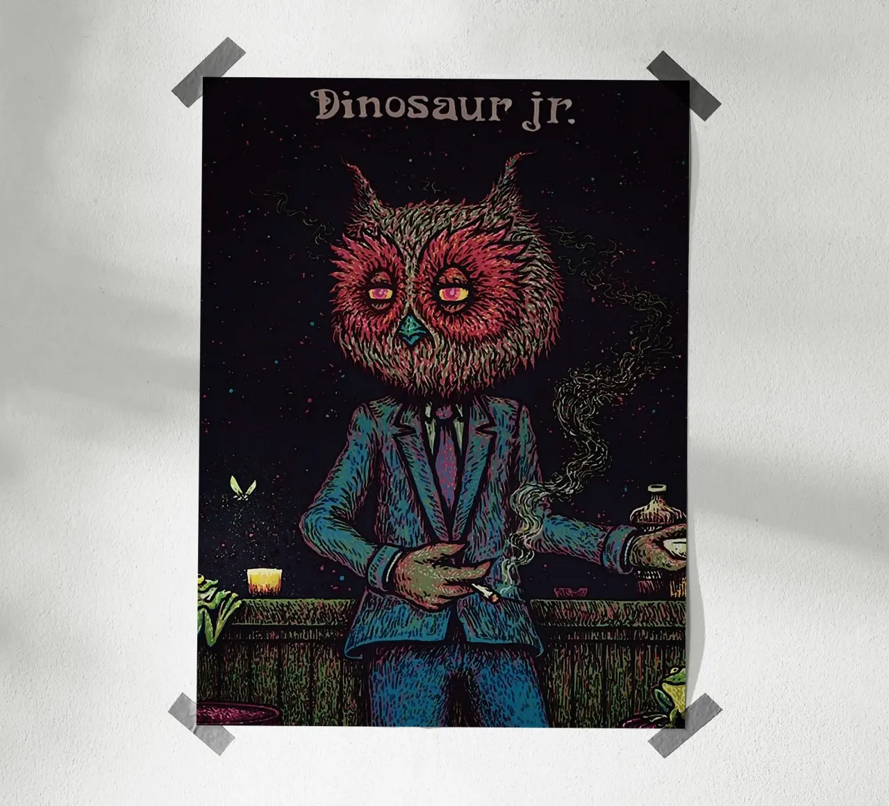 Le groupe Dinosaur Jr poster avec cadre en aluminium de van hellen