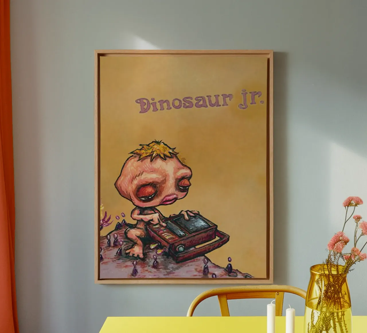Le groupe Dinosaur Jr toile avec Caisse américaine de van hellen