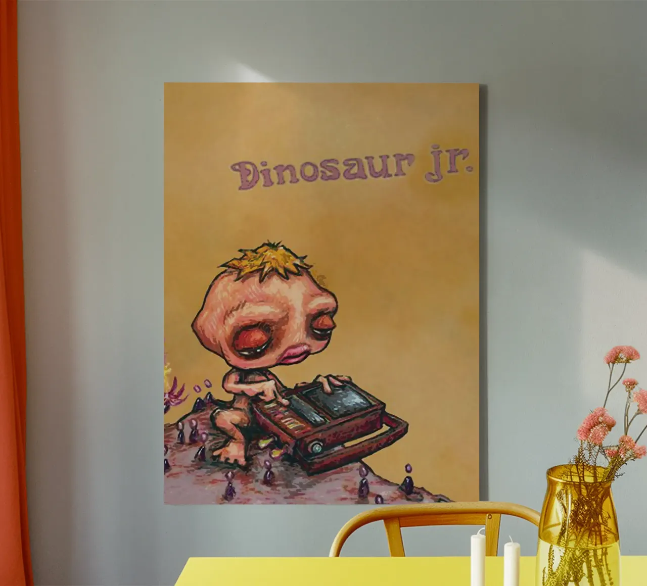 Le groupe Dinosaur Jr toile avec Caisse américaine de van hellen