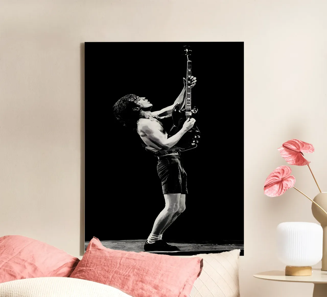 Angus Young tela con Cornice a cassetta da van hellen