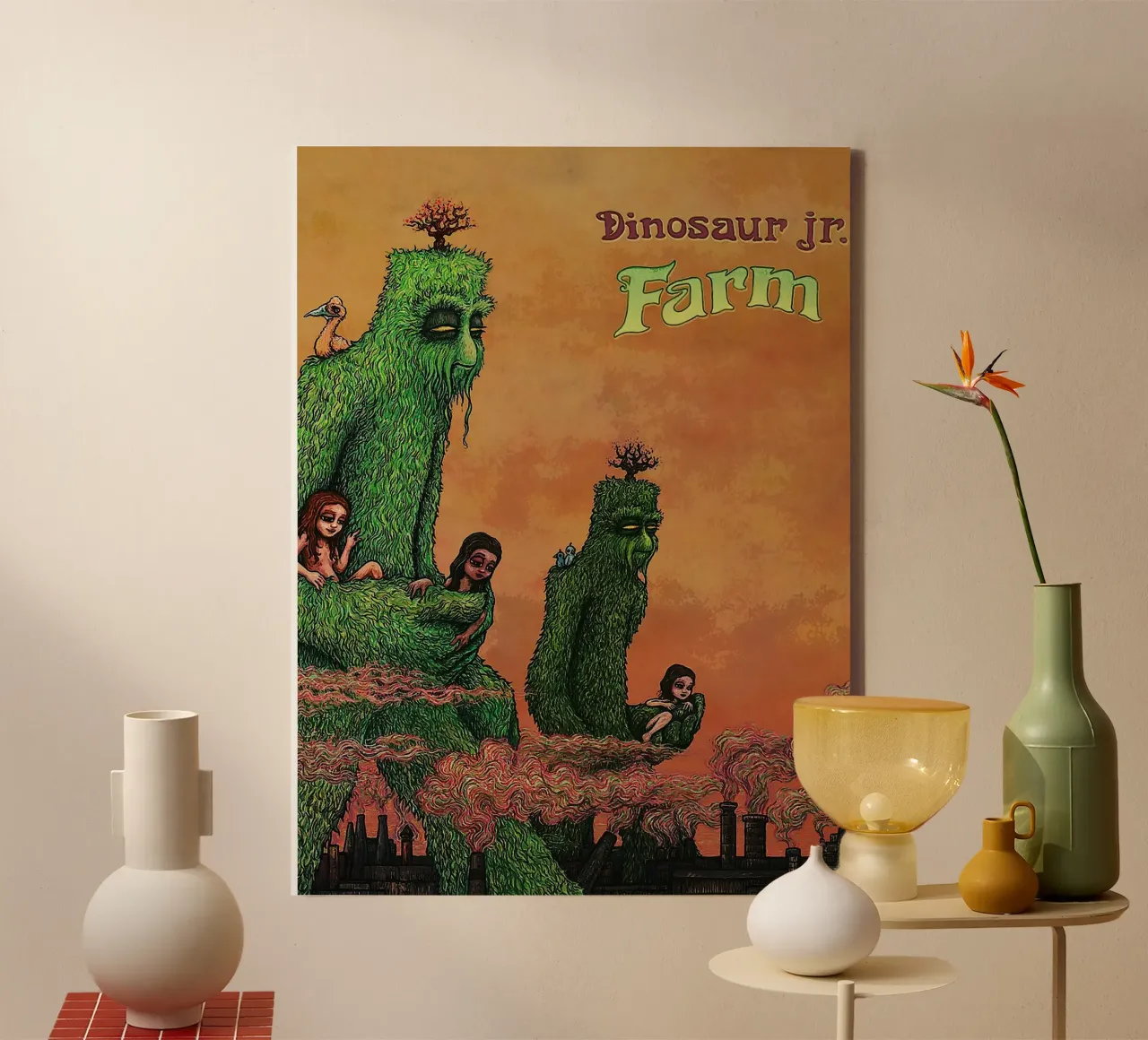 Dinosaur Jr band canvas met Baklijst van van hellen