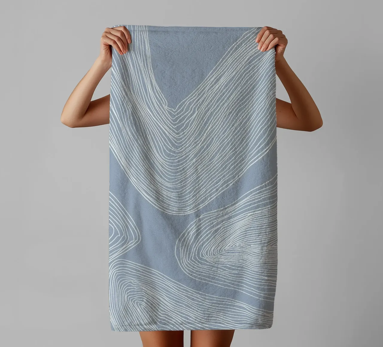 Abstract Contour Line Art towel by Melloi Art Print