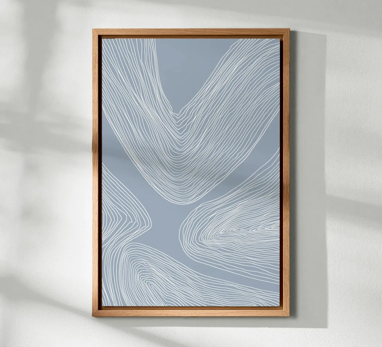 Abstract Contour Line Art canvas with Floater frame by Melloi Art Print