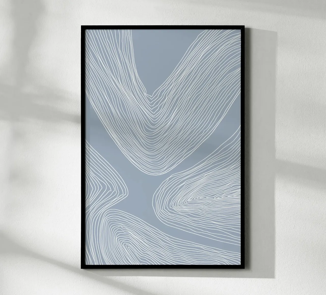 Abstract Contour Line Art poster with plastic frame by Melloi Art Print