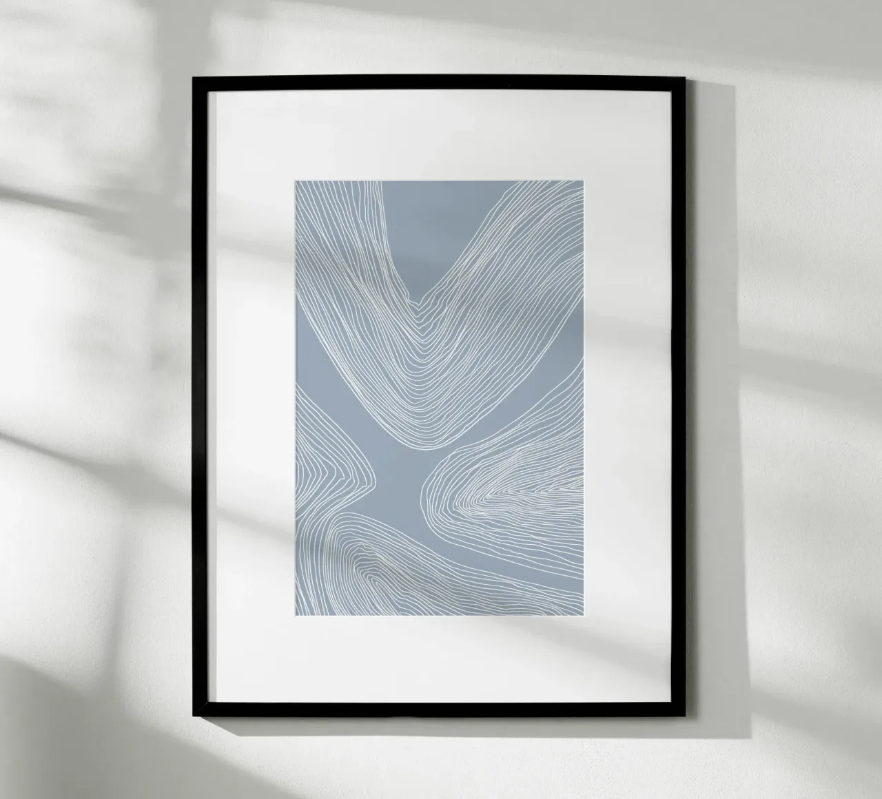 Abstract Contour Line Art poster with plastic frame by Melloi Art Print