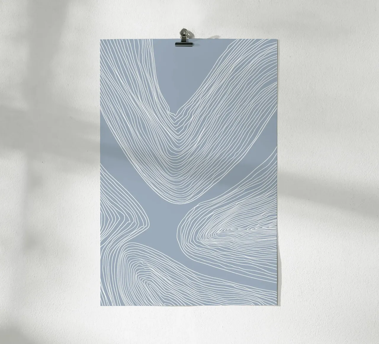 Abstract Contour Line Art poster with plastic frame by Melloi Art Print