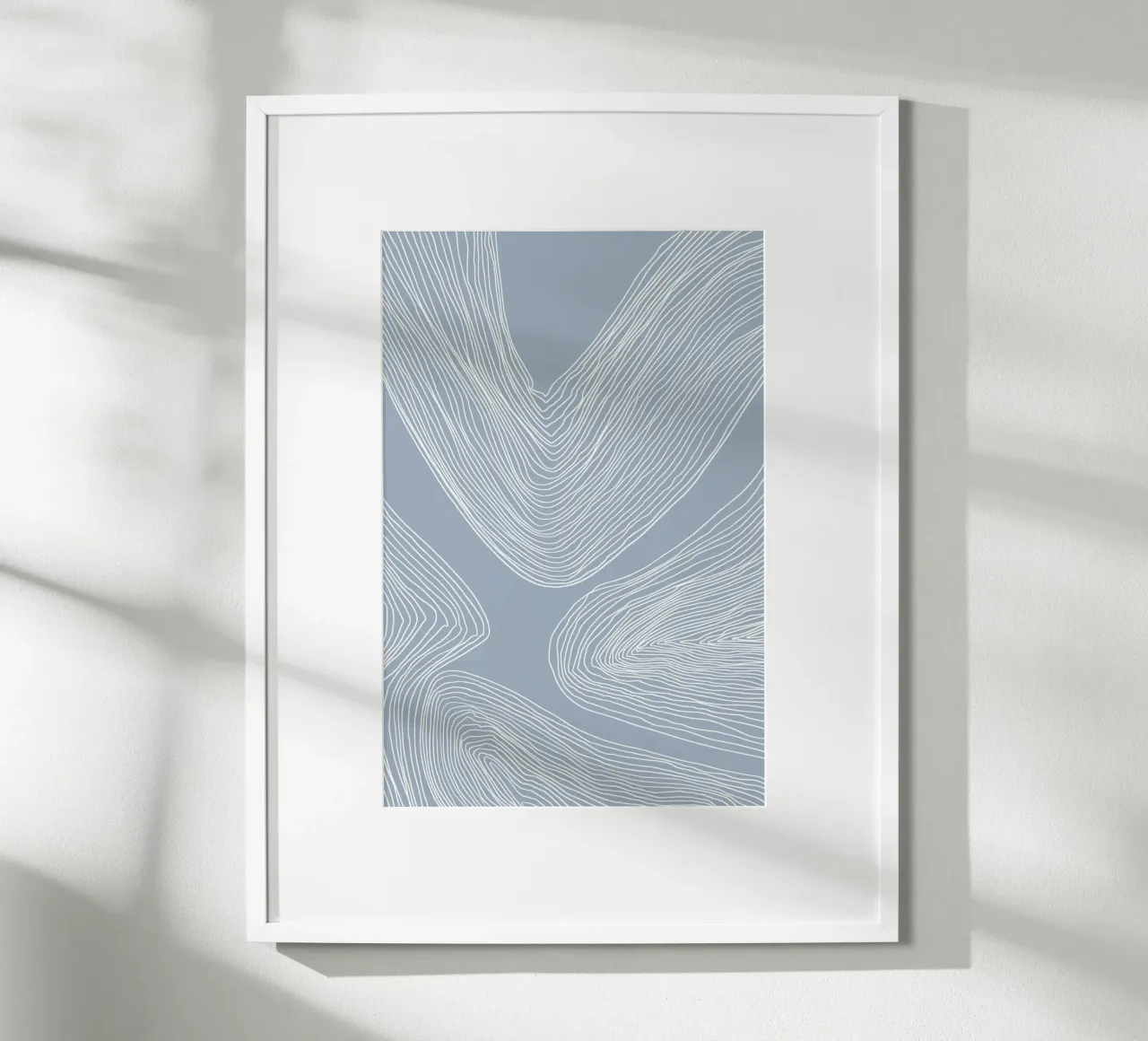 Abstract Contour Line Art poster with plastic frame by Melloi Art Print