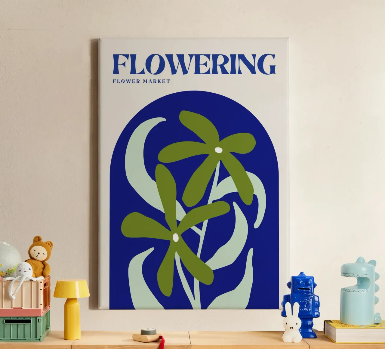 Petals in Motion canvas met Baklijst van RS LAB STUDIO