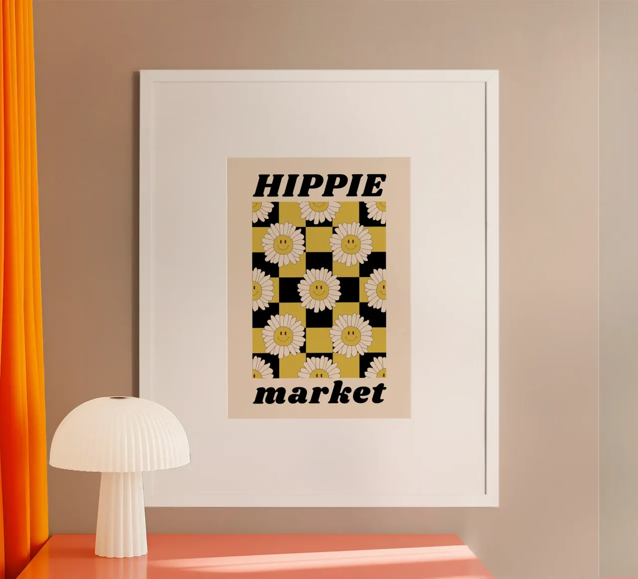 Hippie Market poster con telaio in alluminio da RS LAB STUDIO