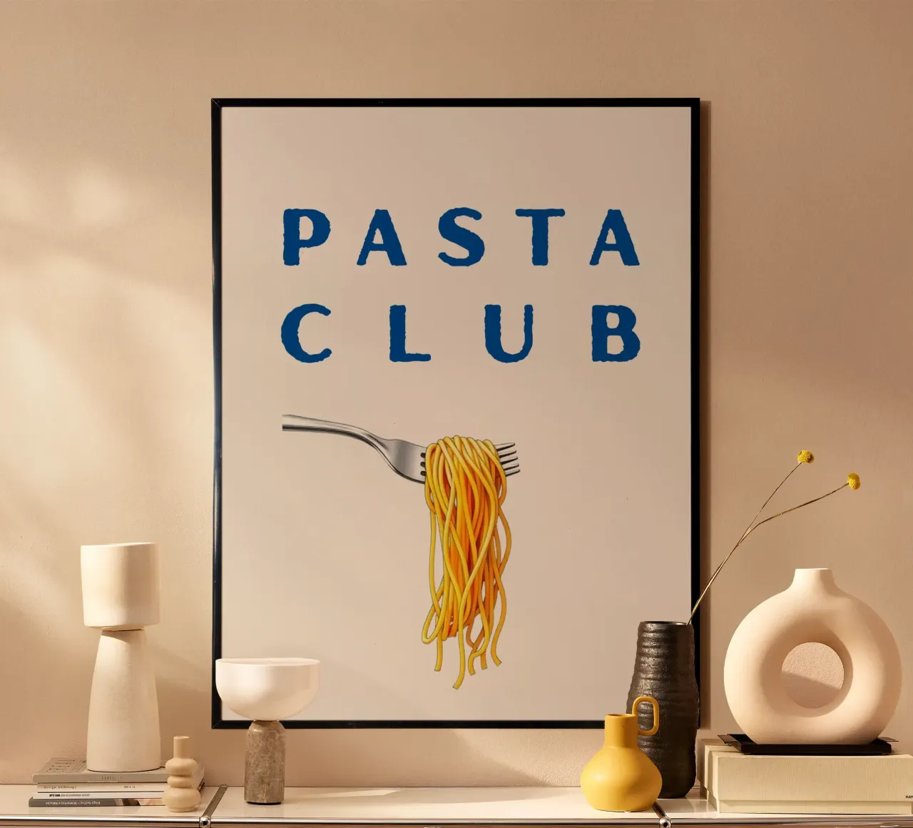 Pasta Club poster con telaio in plastica da Diesdas Ananas Design