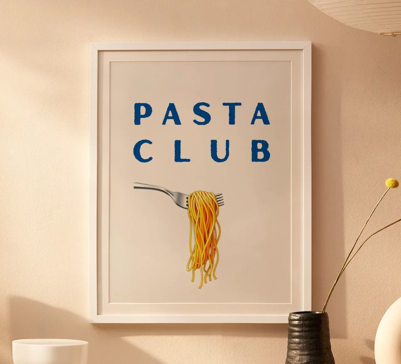 Pasta Club poster con telaio in plastica da Diesdas Ananas Design