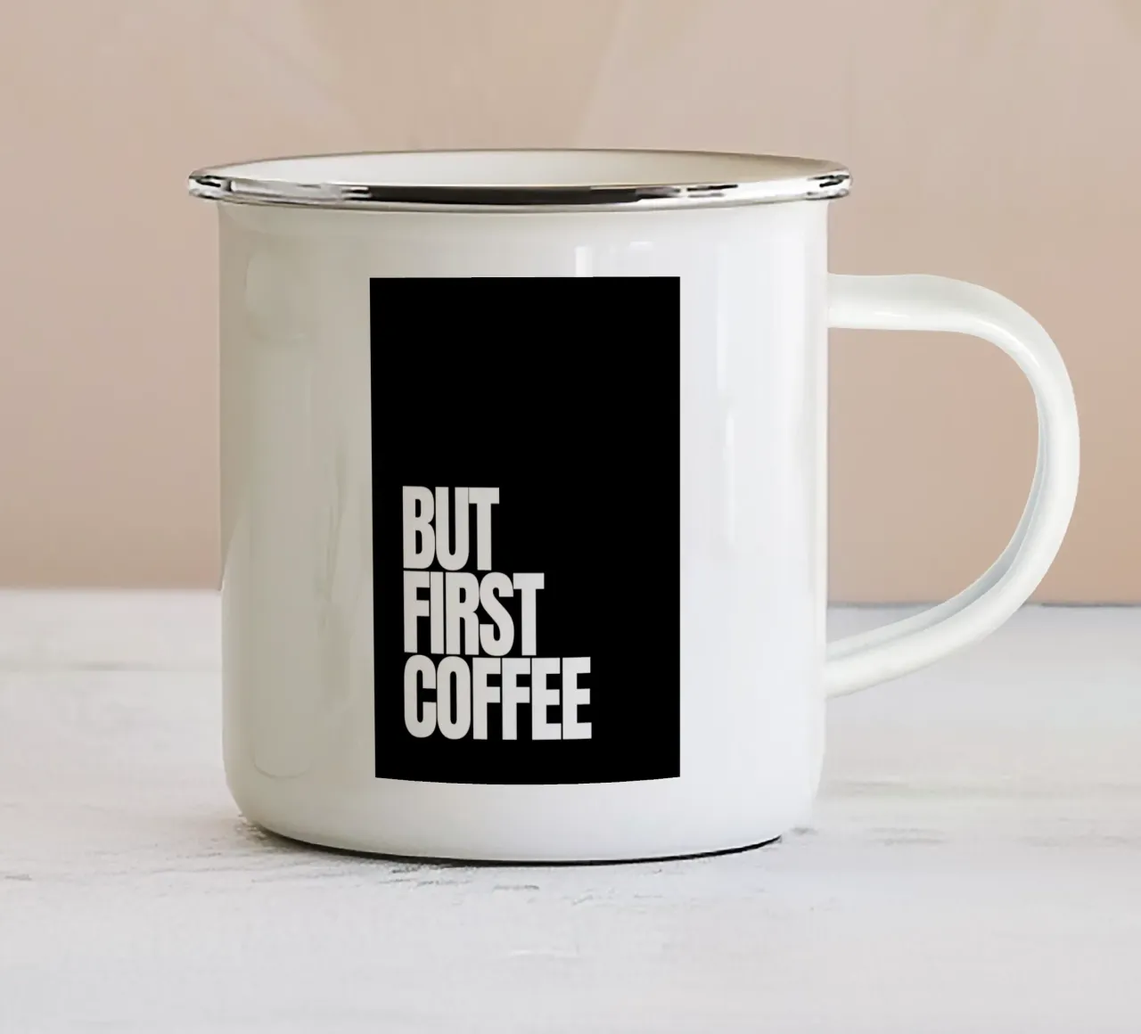 But first coffee (black) tazza in smalto da Diesdas Ananas Design