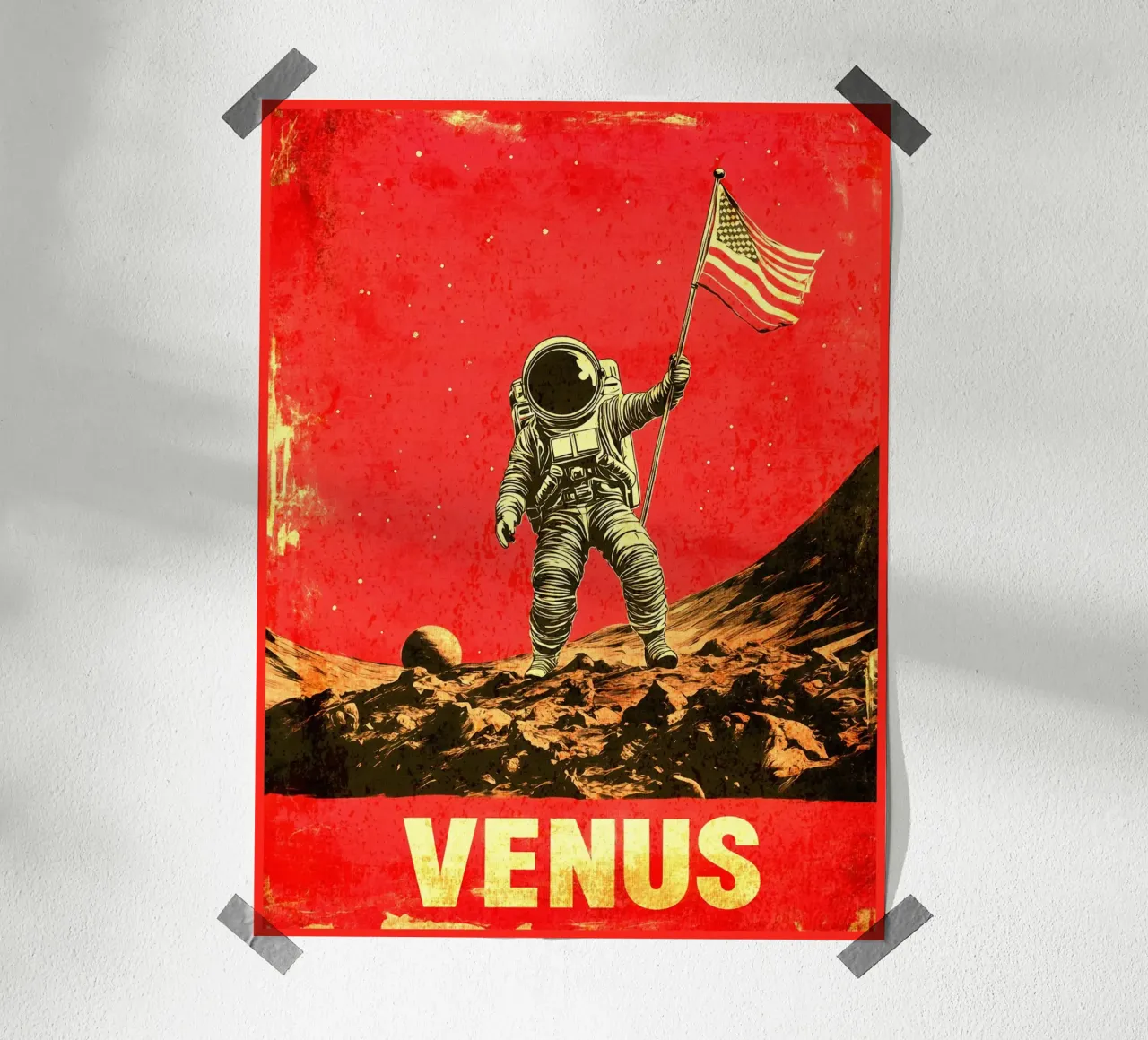 astronaut space planet Venus Poster von Leon B Feierabend