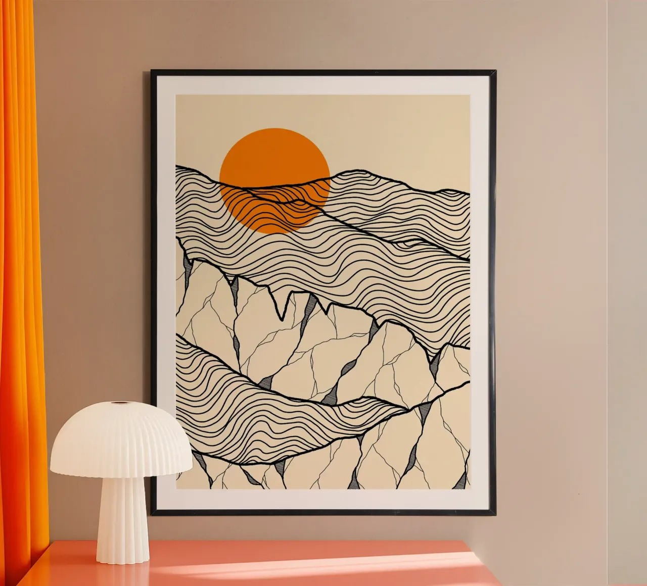 sole montagne paesaggio orizzonte poster da Sven B Strauss