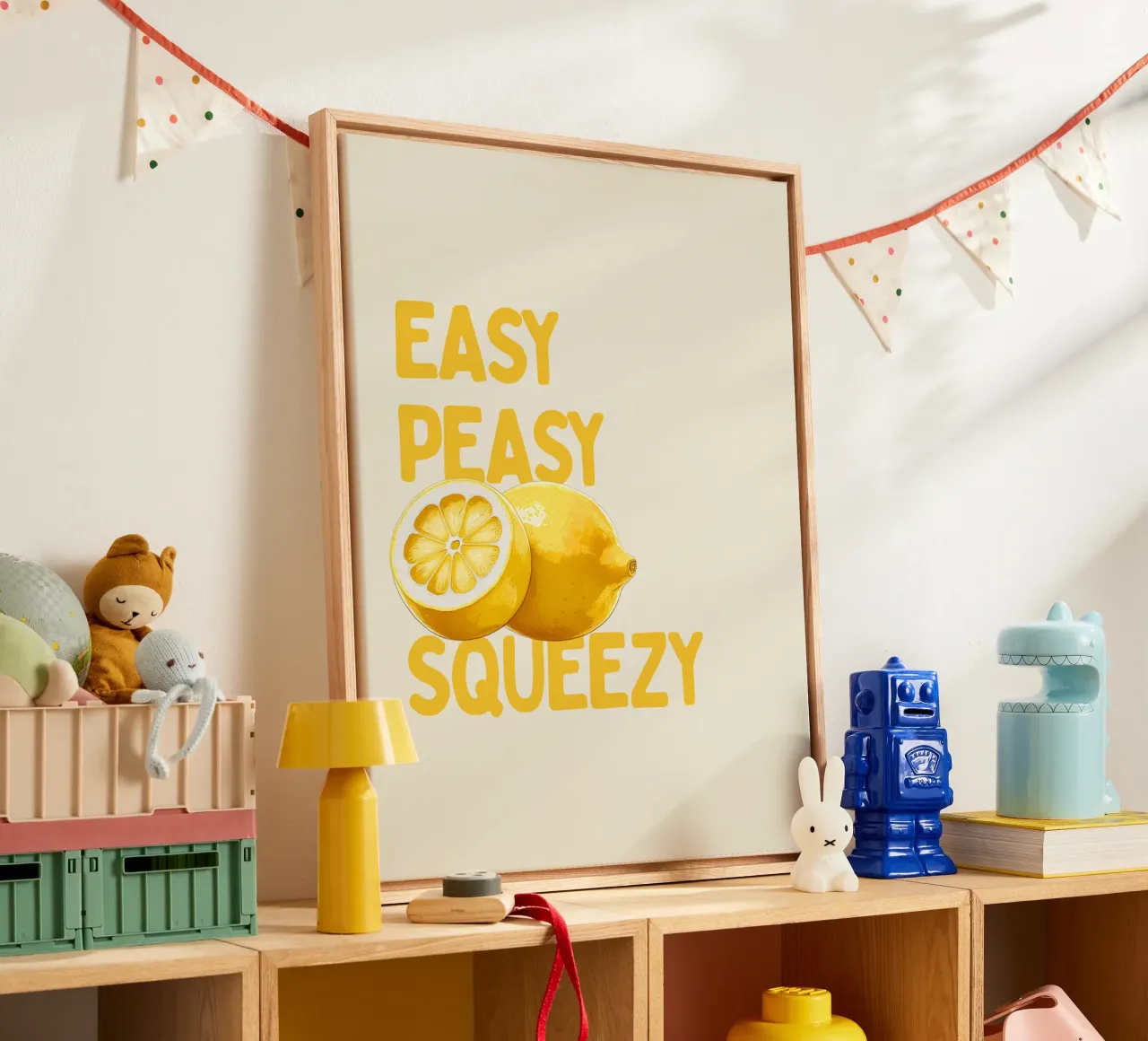Easy Peasy, Lemon Squeezy tela con Cornice a cassetta da Diesdas Ananas Design