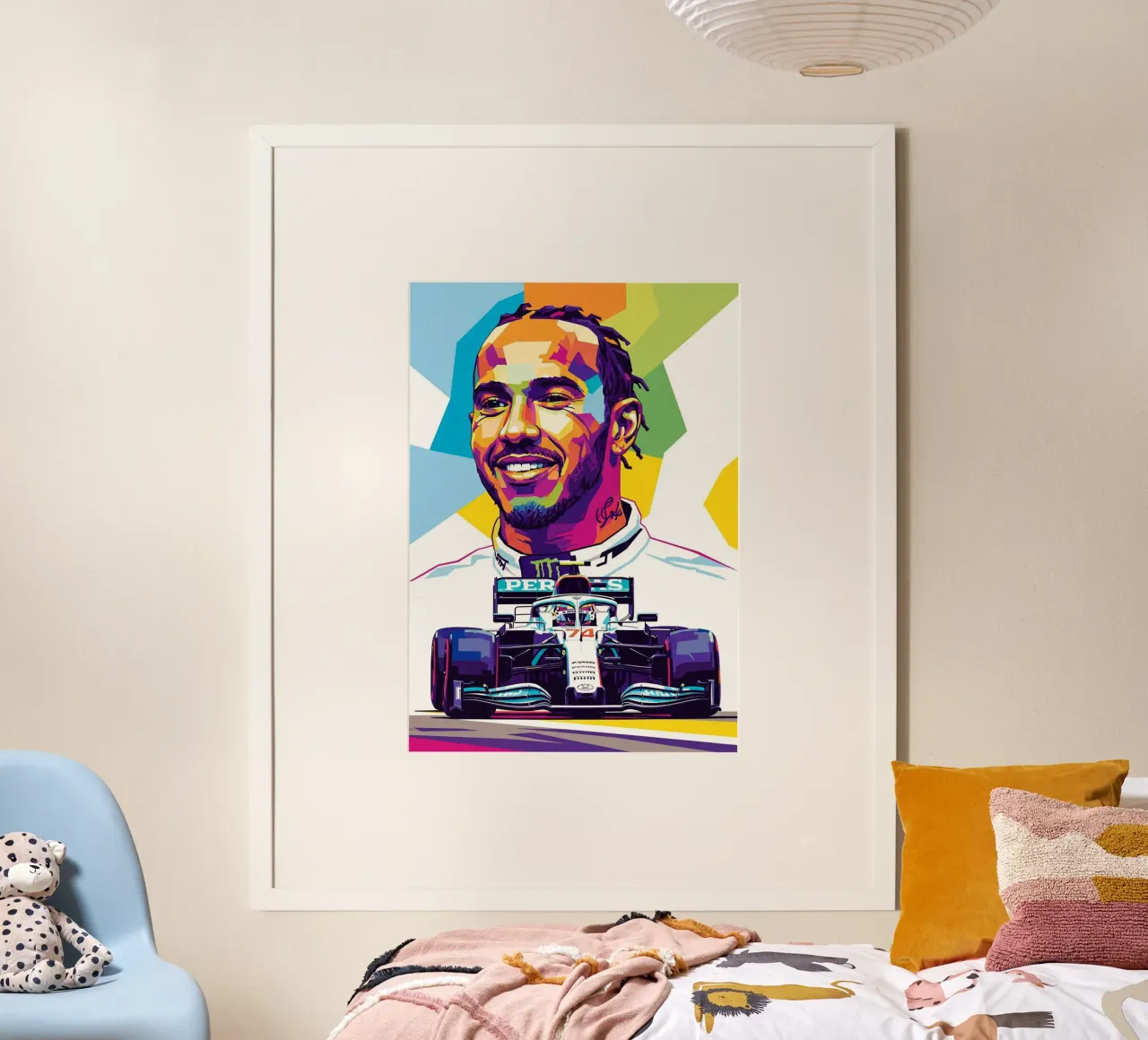 Lewis Hamilton - Formula Uno poster con telaio in alluminio da Hantamrata