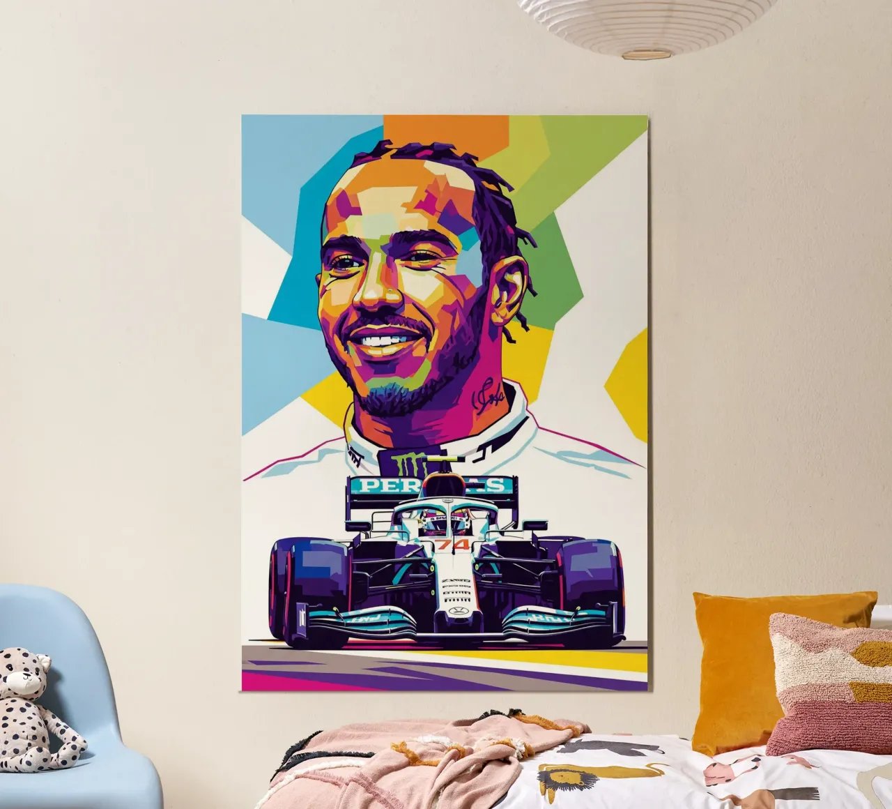 Lewis Hamilton - Formula Uno poster con telaio in alluminio da Hantamrata