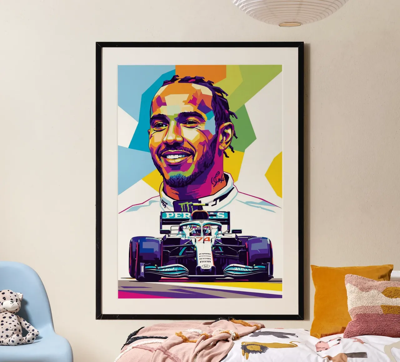 Lewis Hamilton - Formula Uno poster con telaio in alluminio da Hantamrata