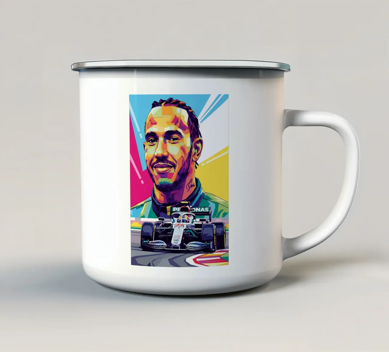 Lewis Hamilton - Arte della Formula Uno tazza in smalto da Hantamrata