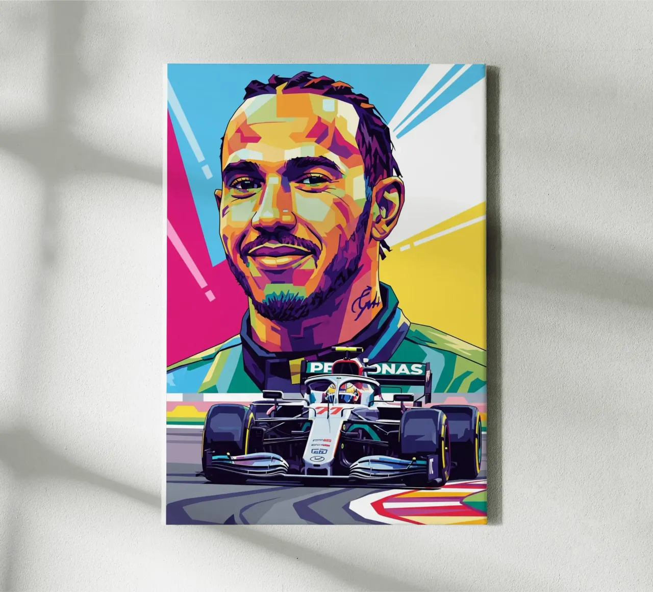 Lewis Hamilton - Formula One art canvas with Floater frame by Hantamrata