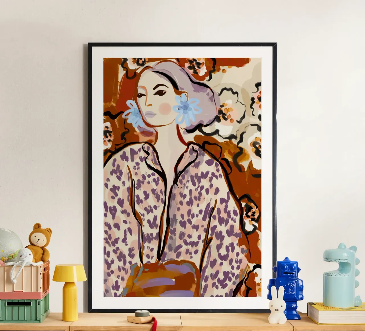 Ember Gaze poster con telaio in alluminio da treechild