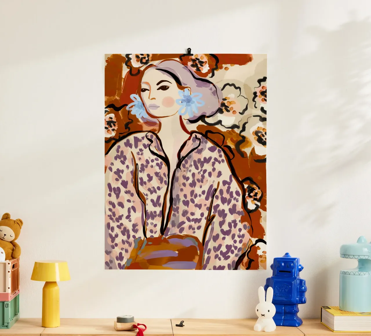 Ember Gaze poster con telaio in alluminio da treechild