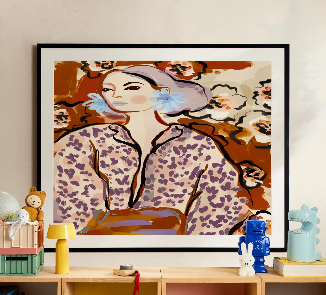 Ember Gaze poster con telaio in alluminio da treechild