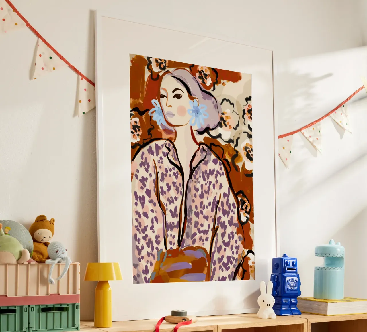 Ember Gaze poster con telaio in alluminio da treechild