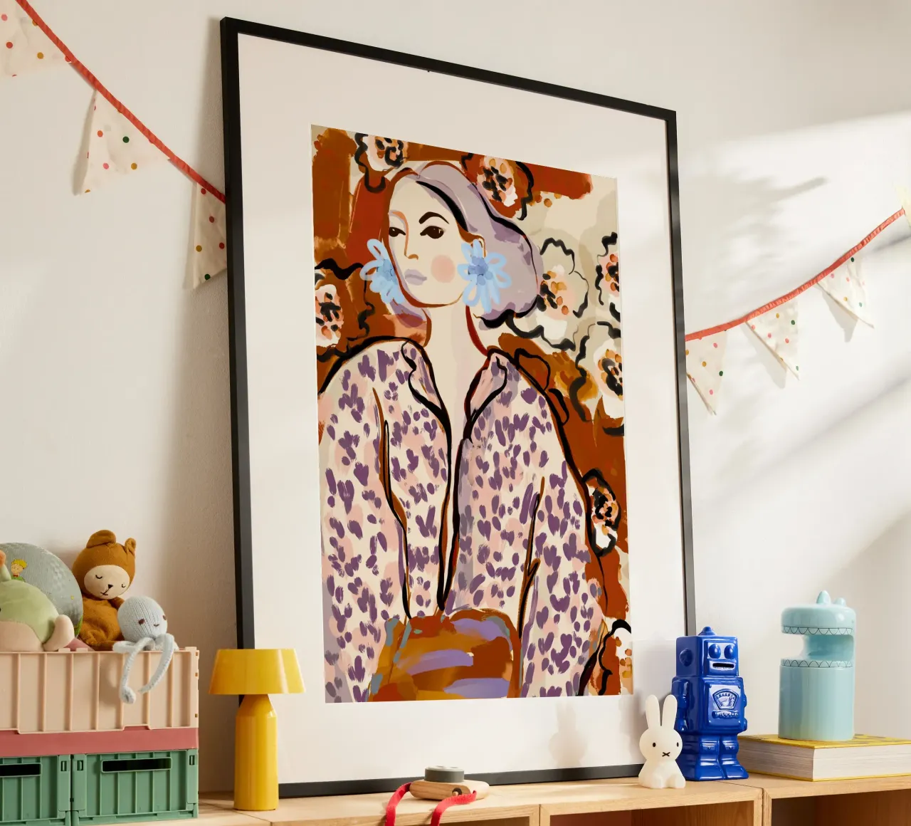Ember Gaze poster con telaio in alluminio da treechild