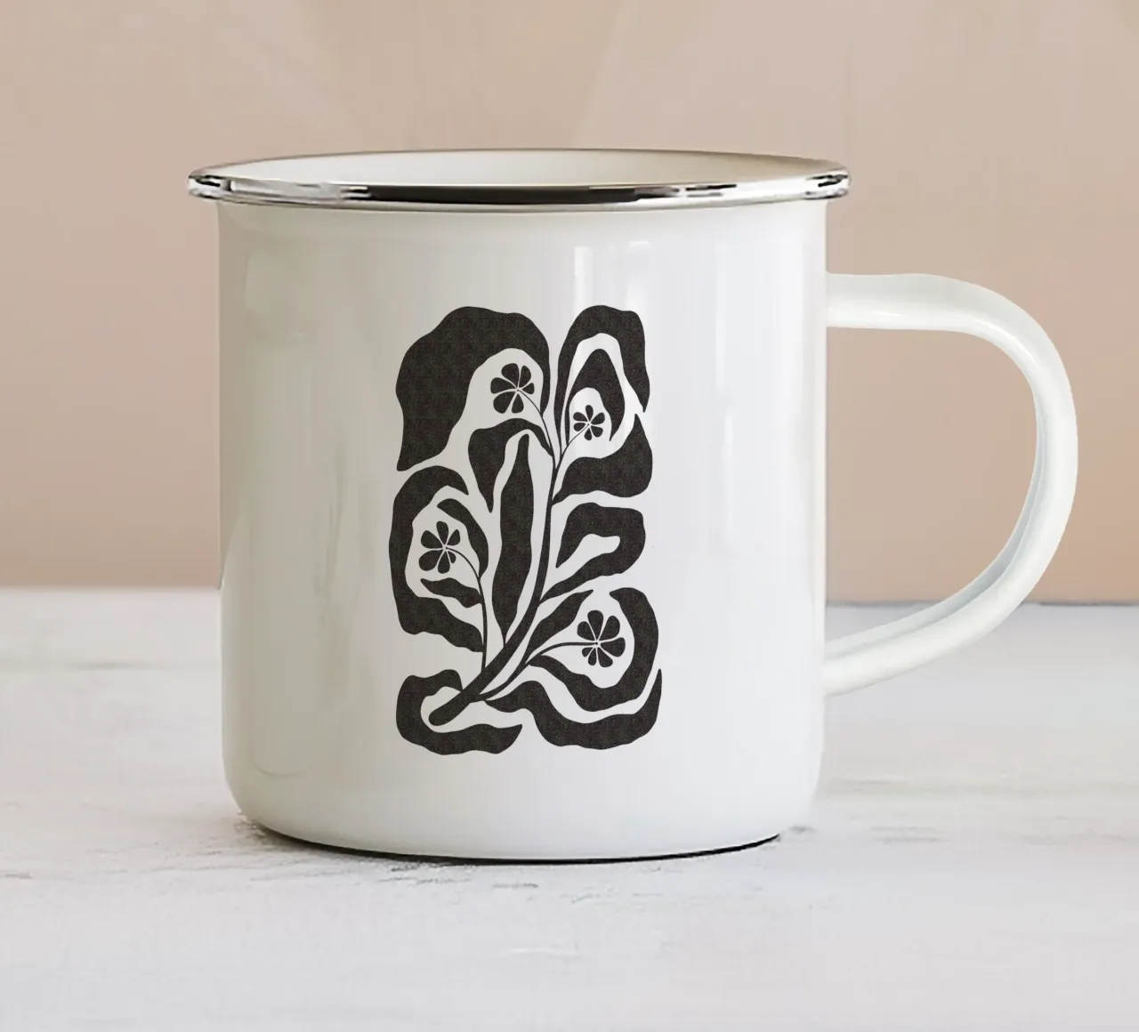 Black wild flower tazza in smalto da TijanaArtStudio88