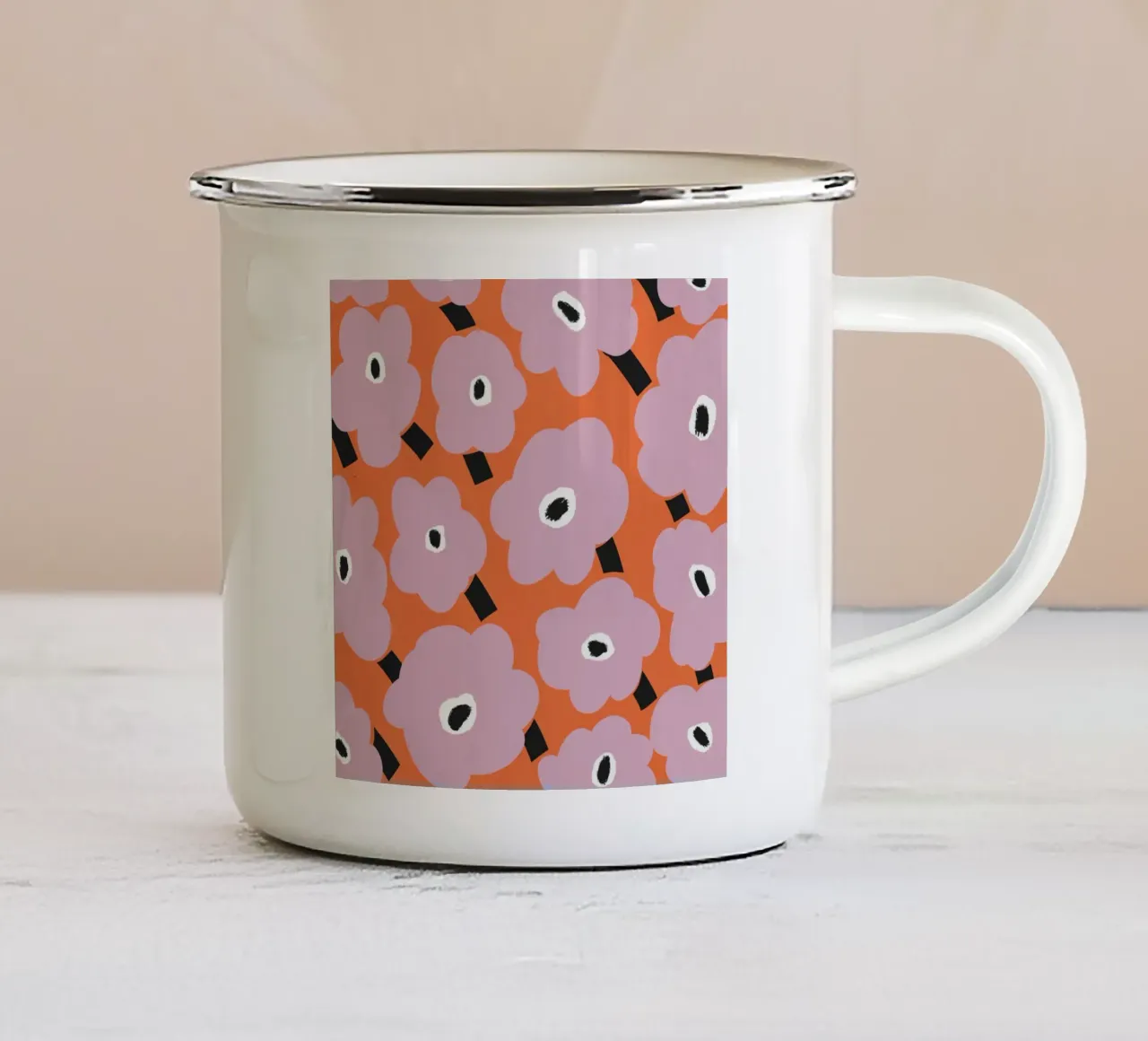 Botanical pattern enamel mug by Little Dean