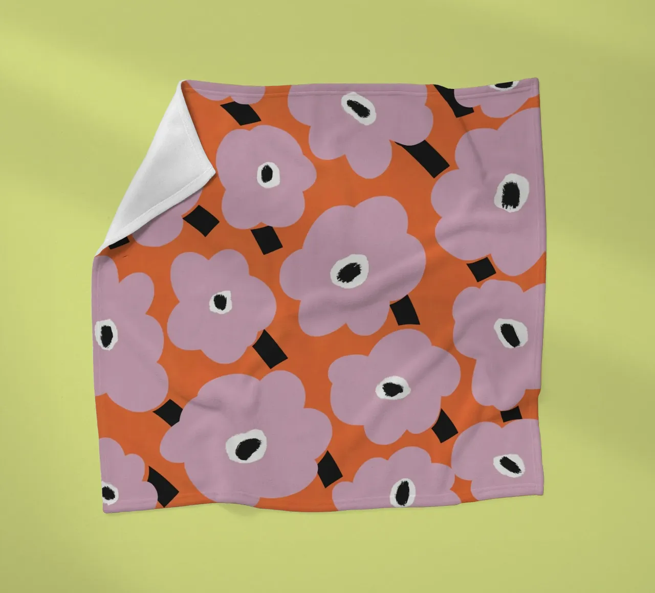 Botanical pattern fleece blanket by Little Dean