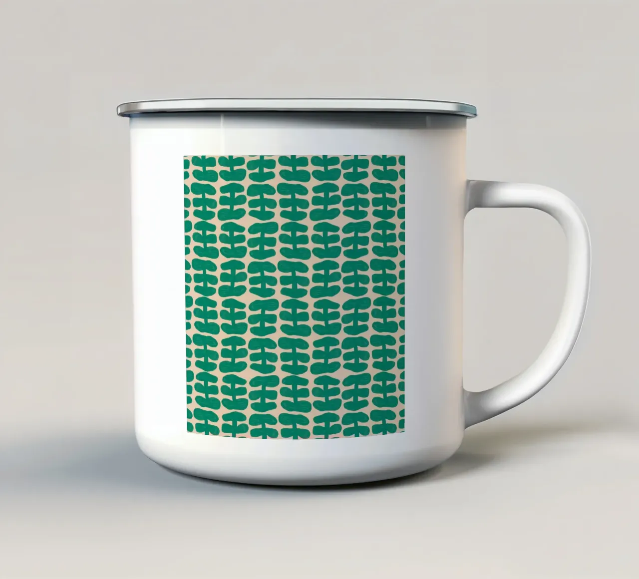 Repetitive pattern 54 enamel mug by Little Dean
