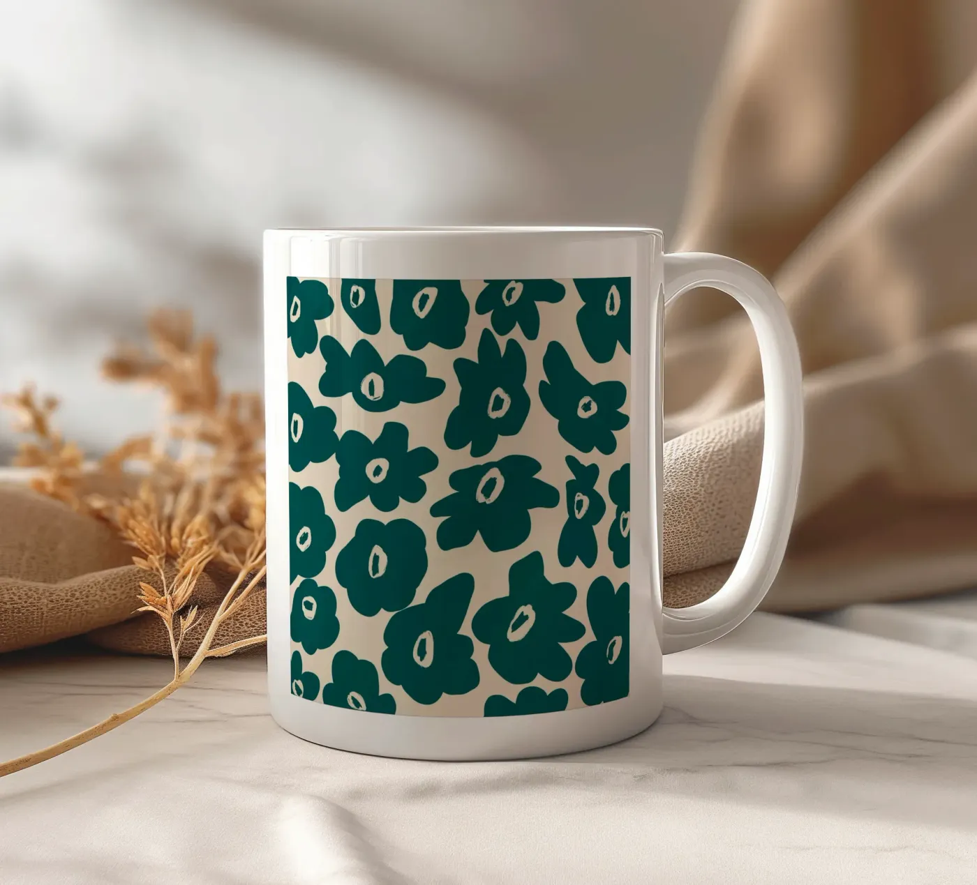 Botanical pattern 02 ceramic mug by Little Dean