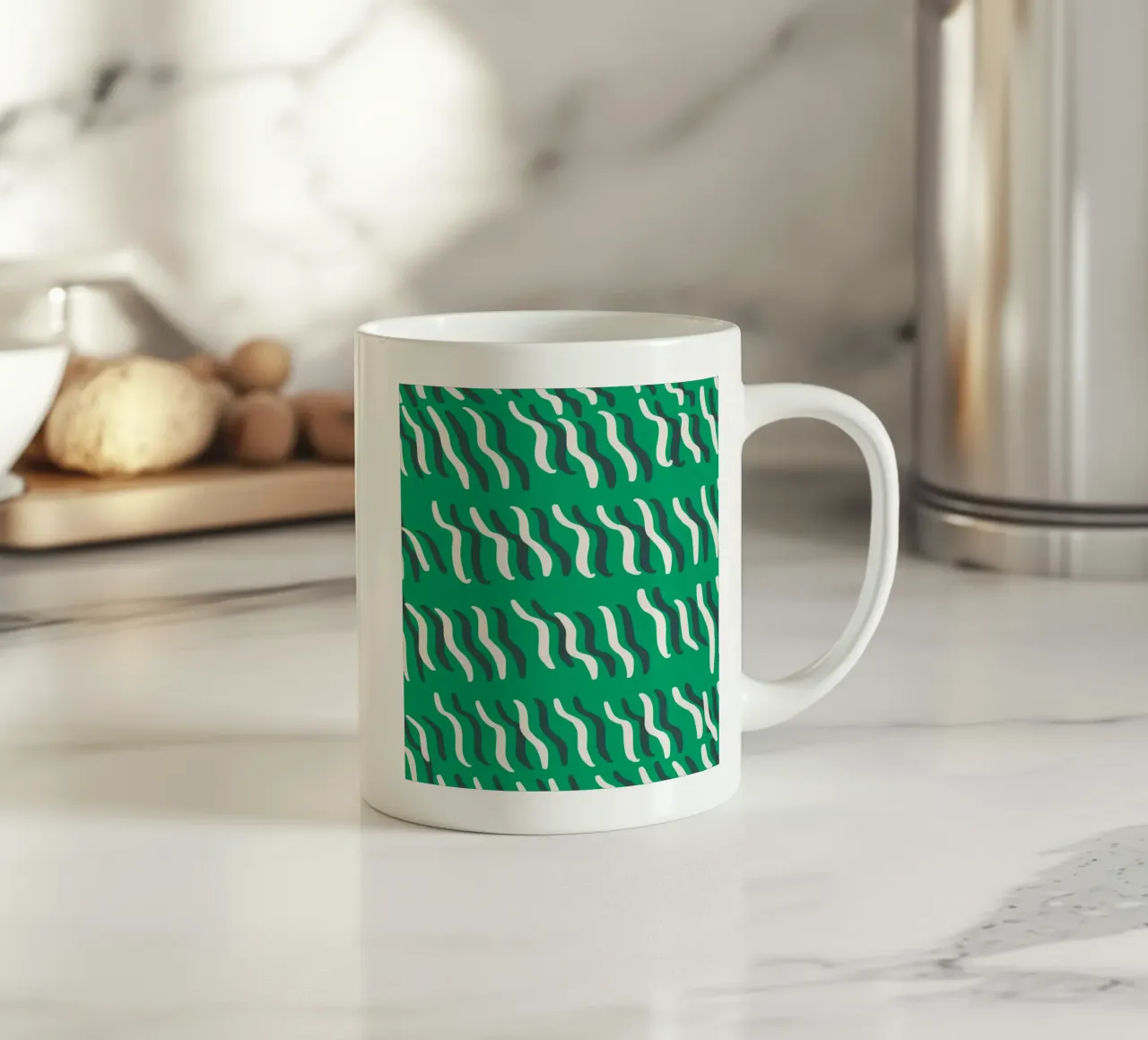 Ripple pattern 02 ceramic mug by Little Dean