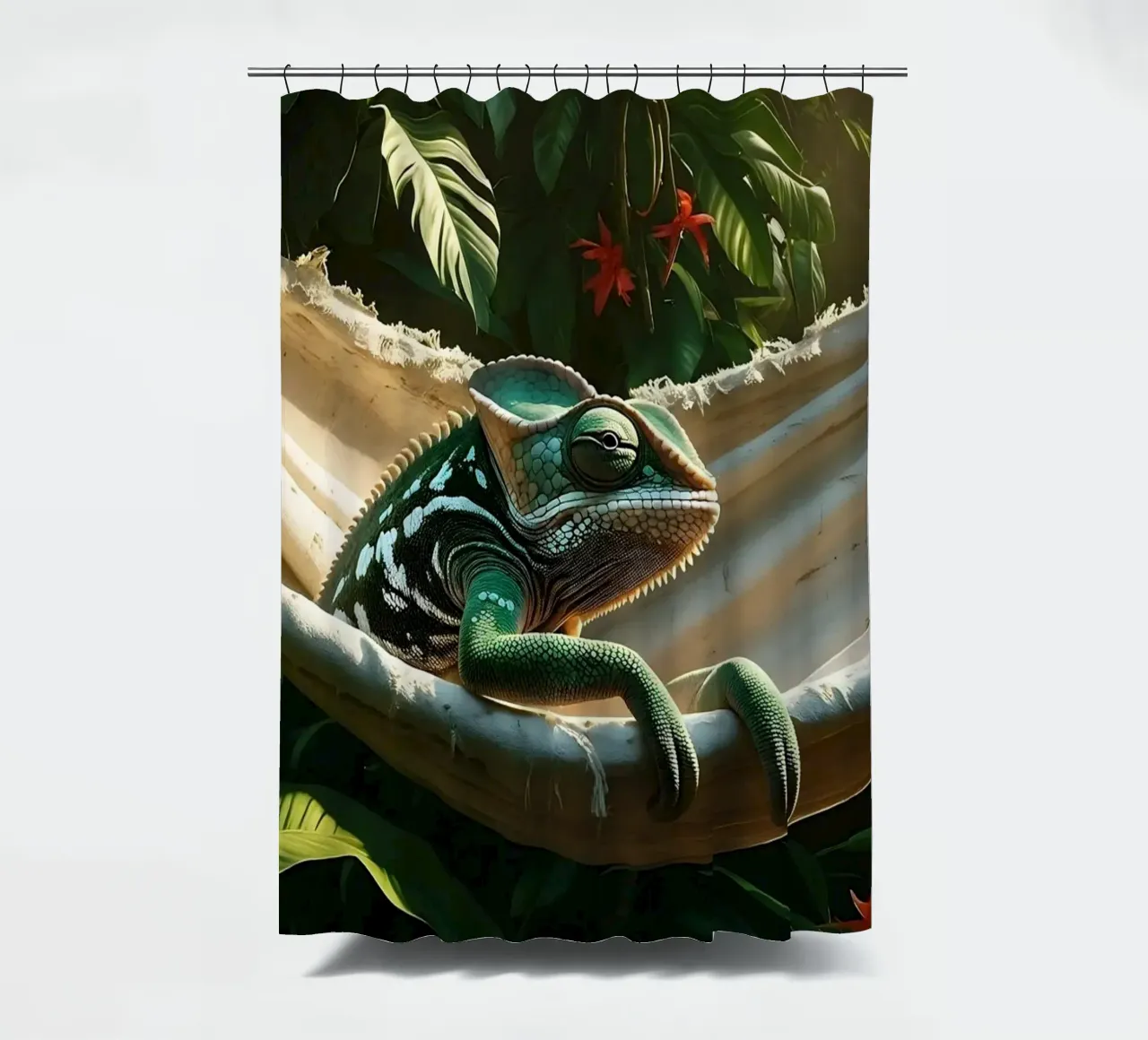 🌸🦎 Kameleon | Non disturbare - chillin' (1) tenda da doccia da Trinkets NL Design Studio