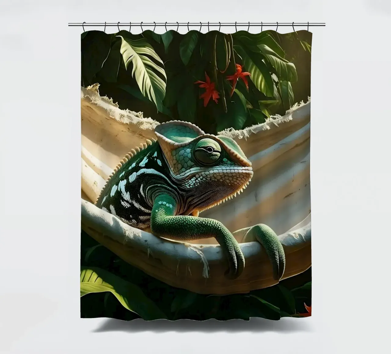🌸🦎 Kameleon | Non disturbare - chillin' (1) tenda da doccia da Trinkets NL Design Studio