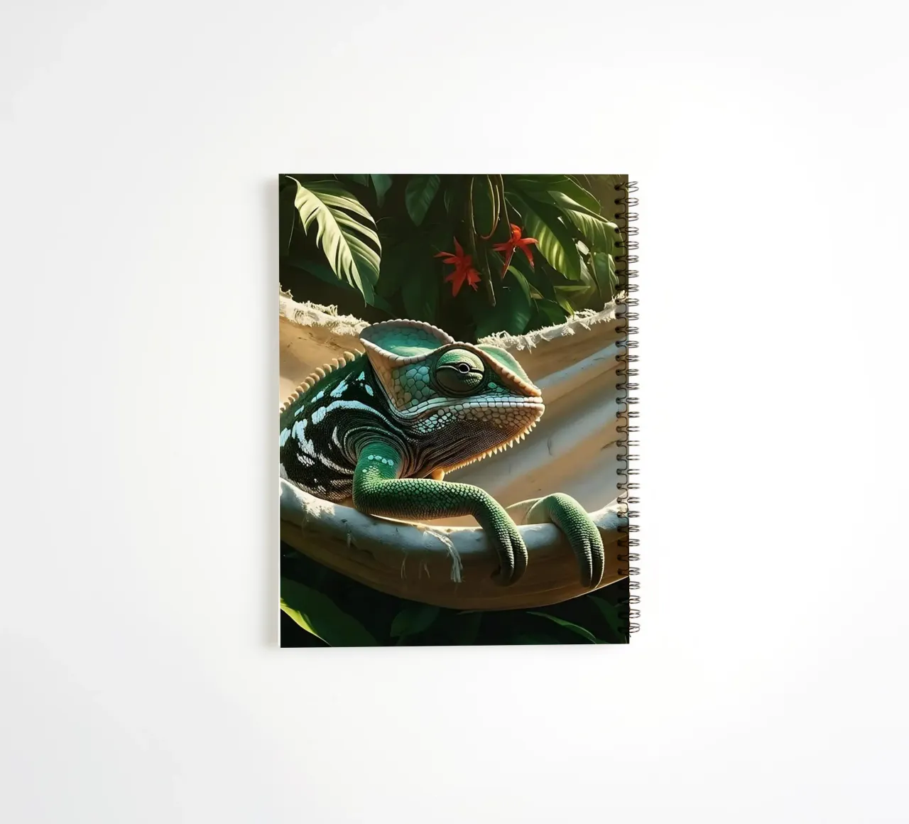 🌸🦎 Kameleon | Do not disturb – chillin’ (1) spiral notebook by Trinkets NL Design Studio
