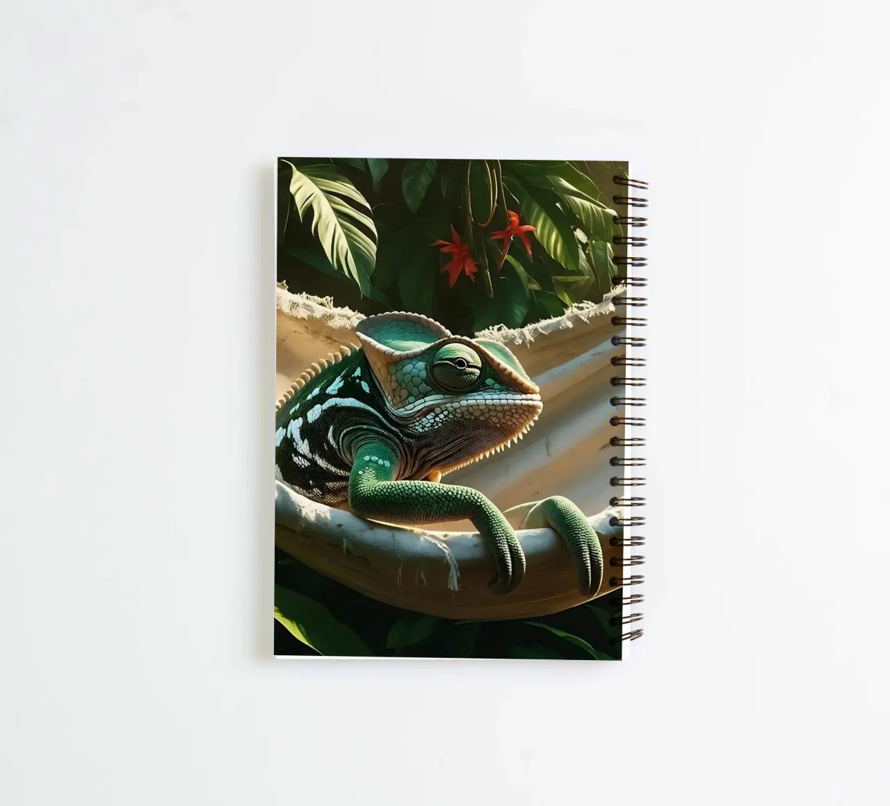🌸🦎 Kameleon | Do not disturb – chillin’ (1) spiral notebook by Trinkets NL Design Studio