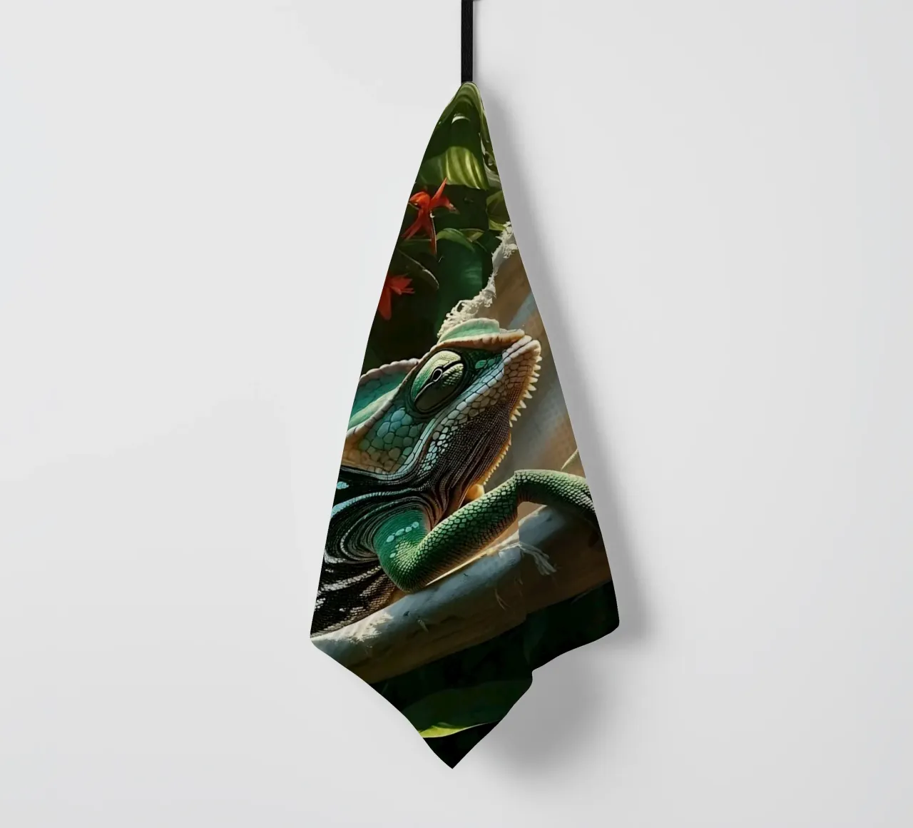 🌸🦎 Kameleon | Do not disturb – chillin’ (1) tea towel by Trinkets NL Design Studio
