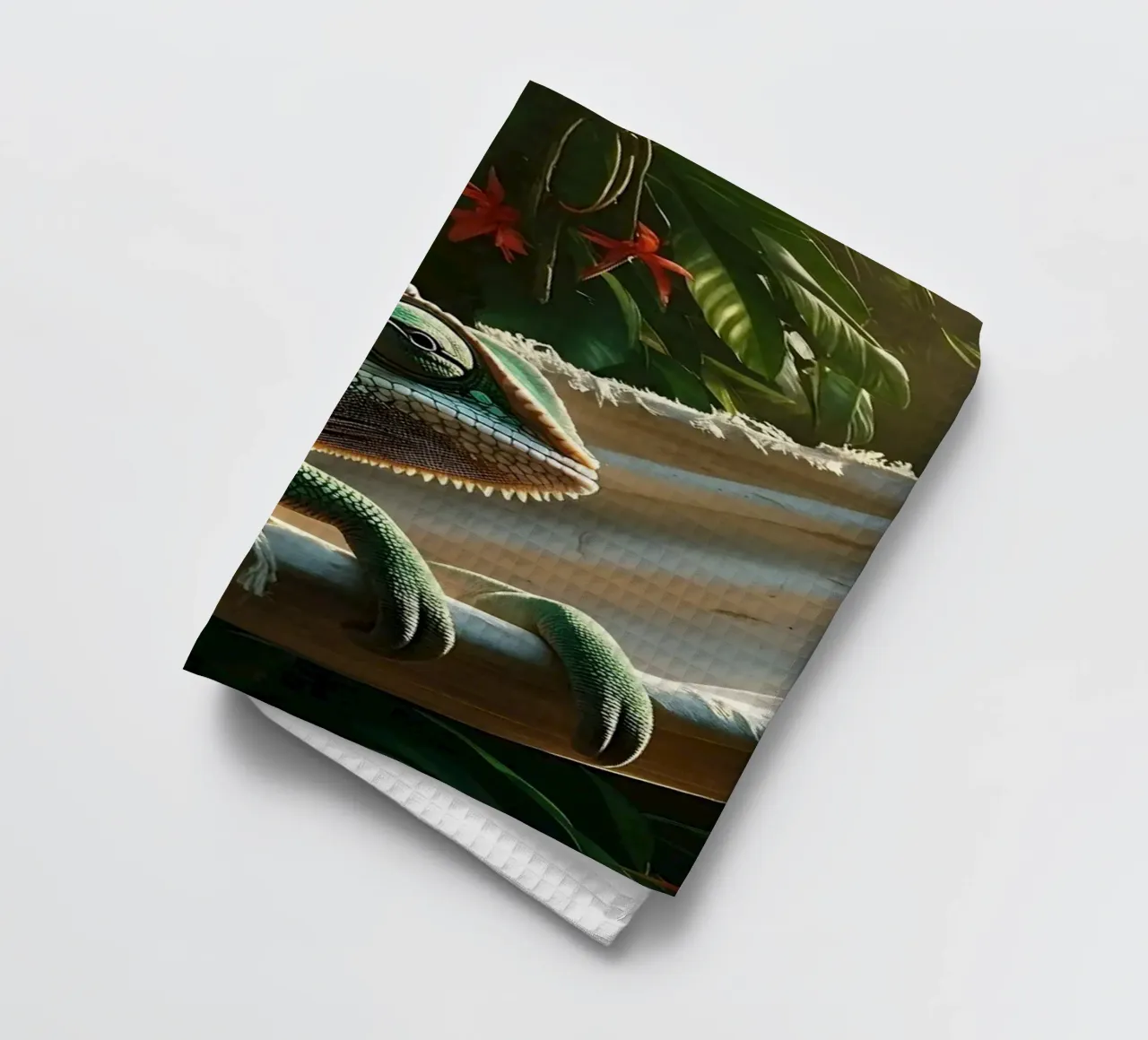 🌸🦎 Kameleon | Do not disturb – chillin’ (1) tea towel by Trinkets NL Design Studio